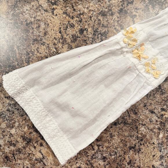 Letarte Swim Cover Up Sheer Sequin Boho Cottage Coastal Hippie Beachy White M/L - Picture 5 of 10